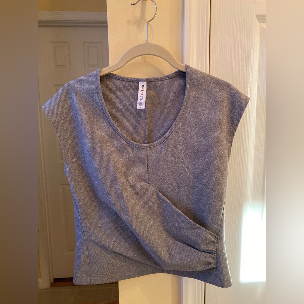 Athleta Gray Cropped Ribbed Athletic Tank Top Size Small